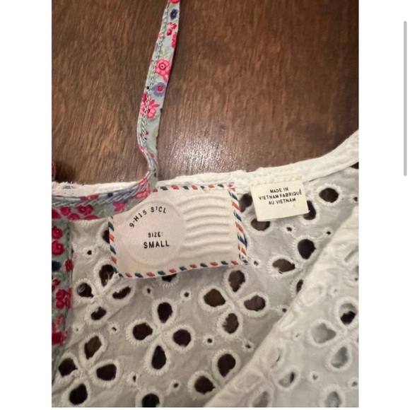 Anthropologie Postmark Women's Navy Stripe Eyelet Tunic Blouse Mini Dress Small - Picture 3 of 4